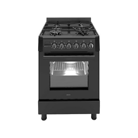 Wiggo WO-E639R(BB) Zwart – Serie 39 gasfornuis 60 cm