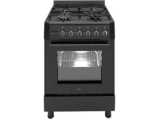 Wiggo WO-E639R(BB) Zwart – Serie 39 gasfornuis 60 cm