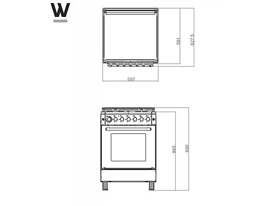 Wiggo WO-E639R(BB) Zwart – Serie 39 gasfornuis 60 cm